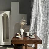 Petite théière asiatique en grès anse en rotin H11 D10