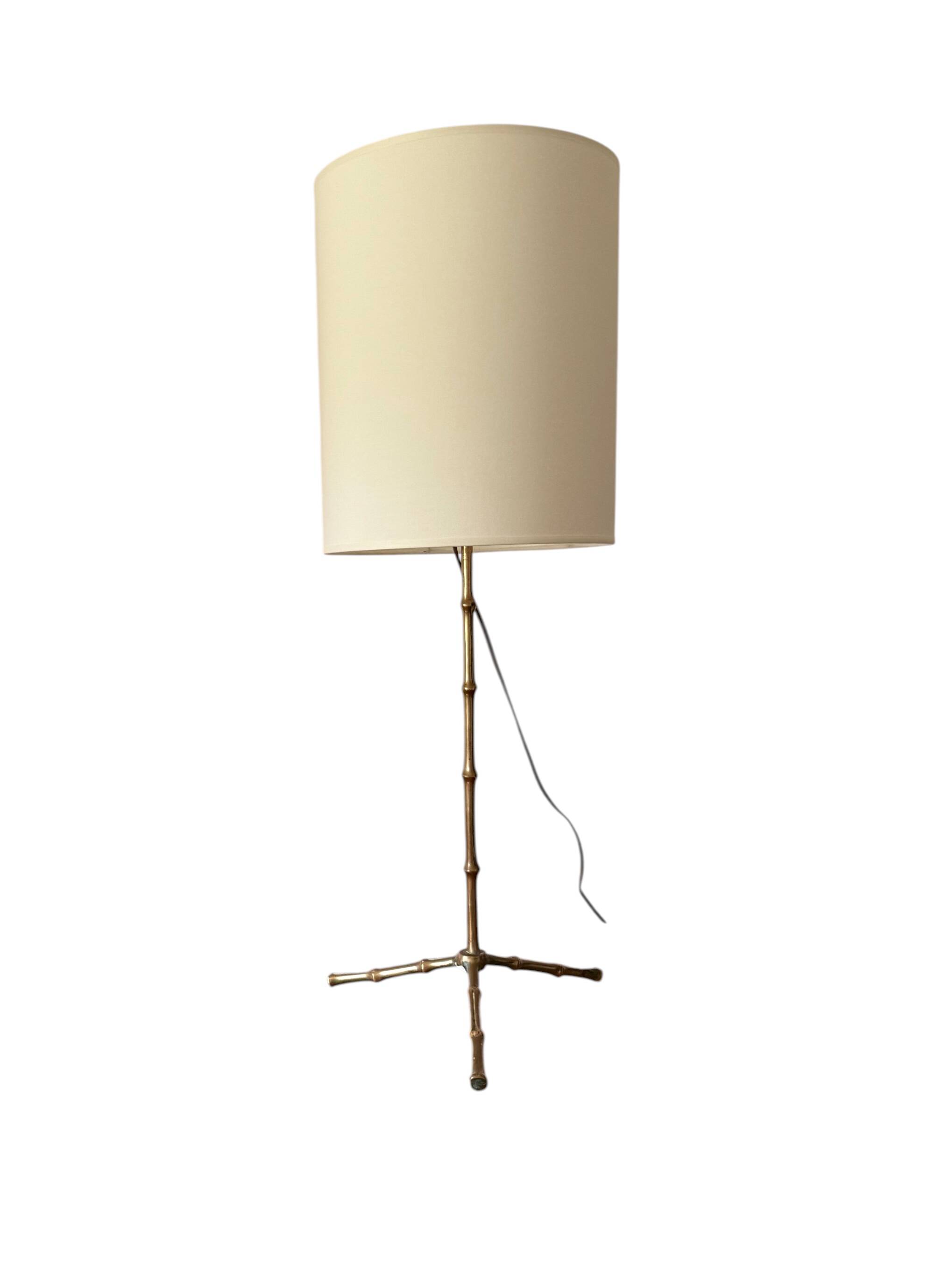 Hollywood regency bamboo shaped table lamp, Maison Jansen France 1970s