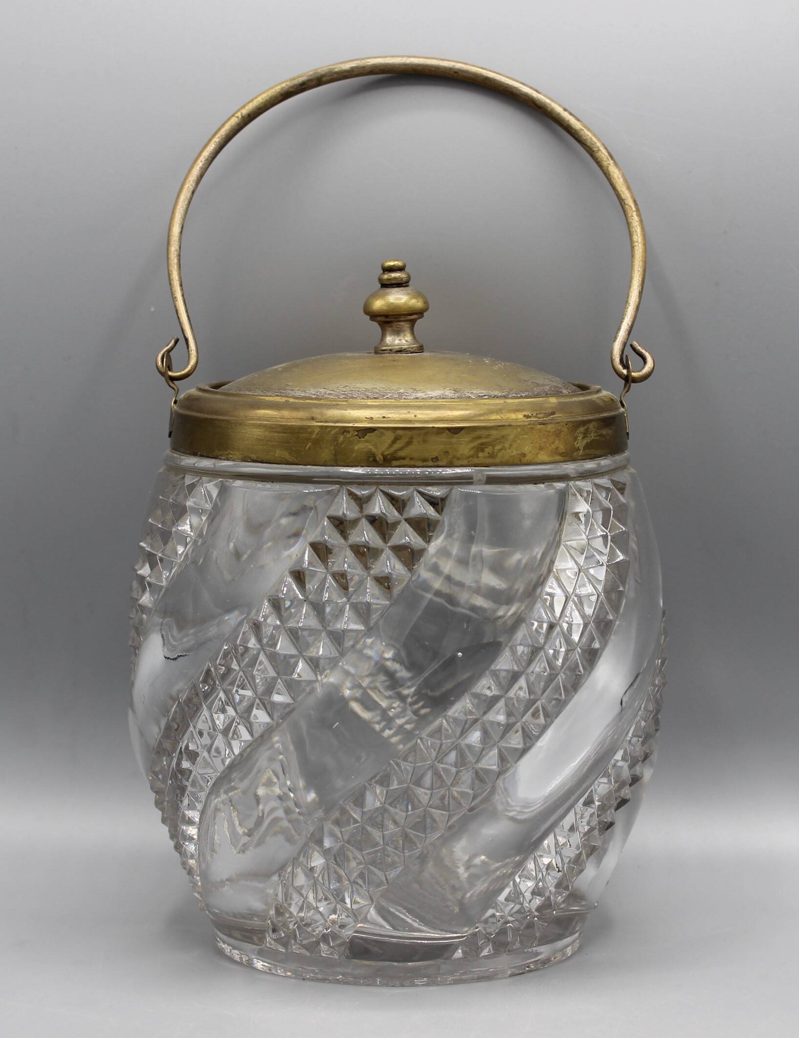 Old 19th century biscuit bucket - baccarat serpentine model