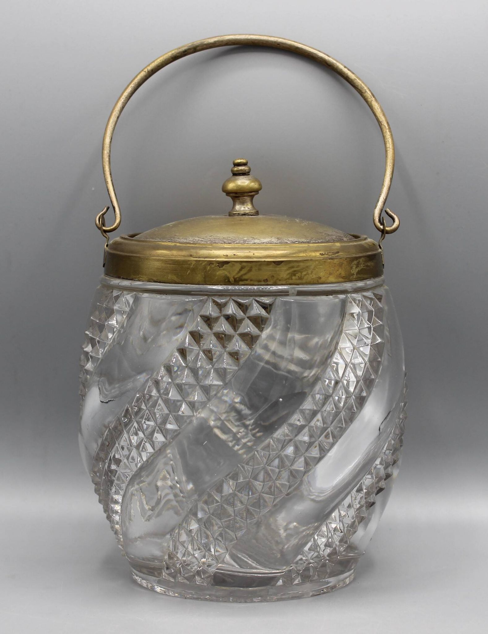 Old 19th century biscuit bucket - baccarat serpentine model