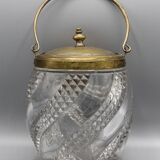Ancien seau a biscuit 19 eme xix - baccarat modele serpentine