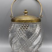 Old 19th century biscuit bucket - baccarat serpentine model