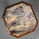 Oak & Marble large Art Deco pedestal, France 1920s