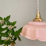 Vintage pendant lamp in pink opaline
