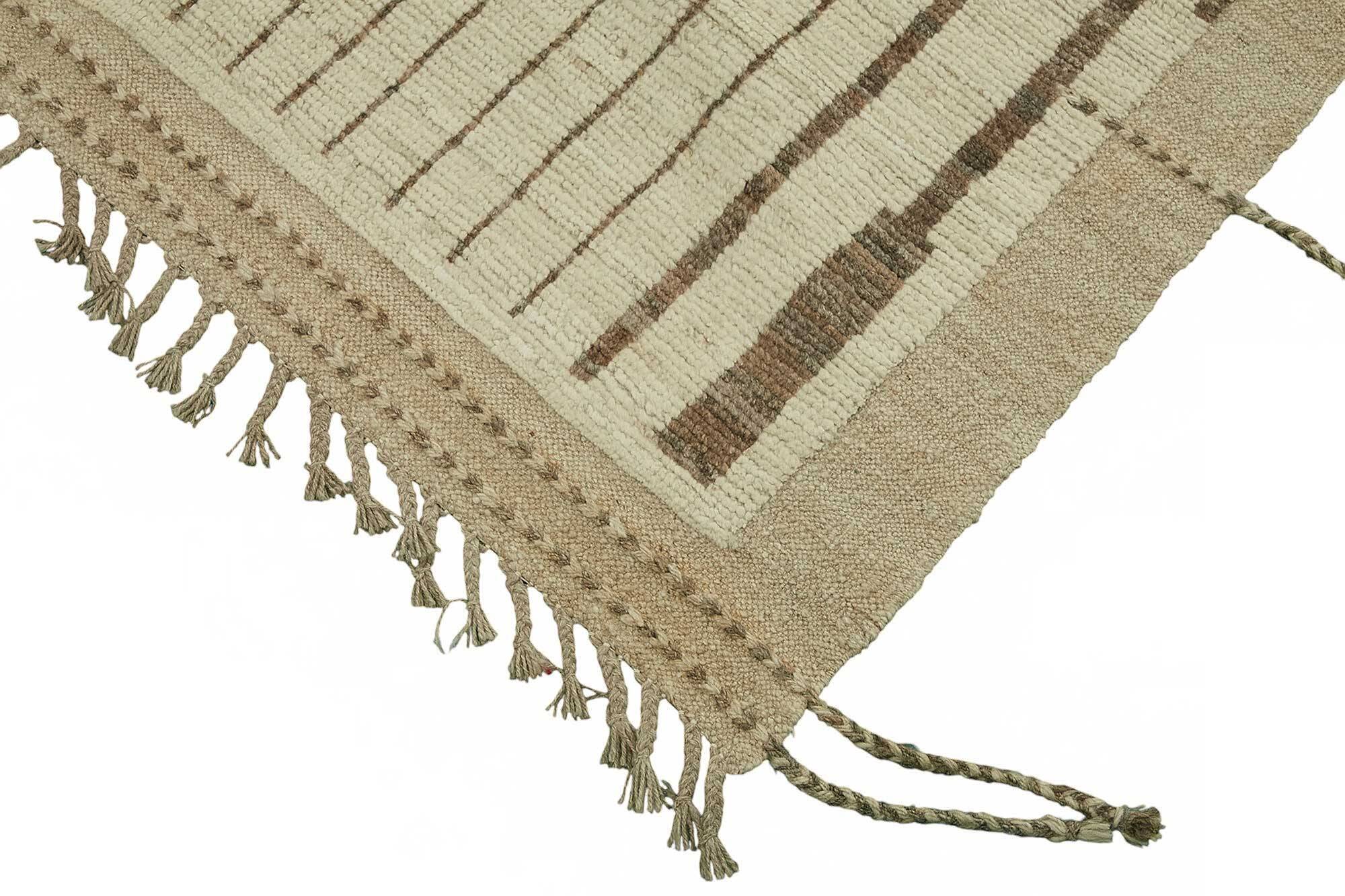 Handwoven Turkish Rustic 277 cm x 370 cm Beige Wool Carpet