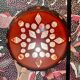 LARGE RED CERAMIC WALL LIGHT DESIGN 1950.