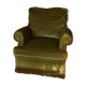 Vintage armchair green velvet fringes