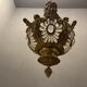 Vintage Bronze & Crystal Beaded Chandelier, 1950s