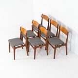 Ensemble de 6 belles chaises de salle à manger par Erik Buch (Danemark, années 1960).