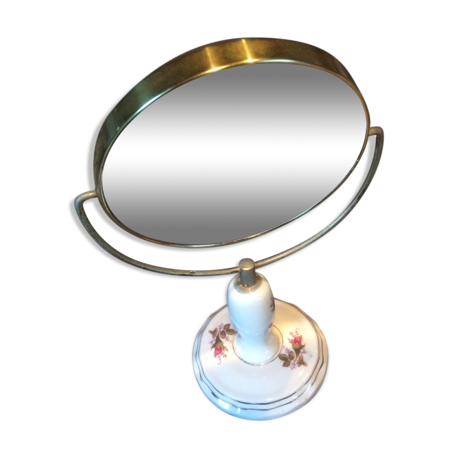 Mirror swivelling with porcelain foot