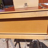 1960s chest of drawers, spindle legs, recessed handles