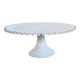 Ancien présentoir en verre opale blanc dentelé
