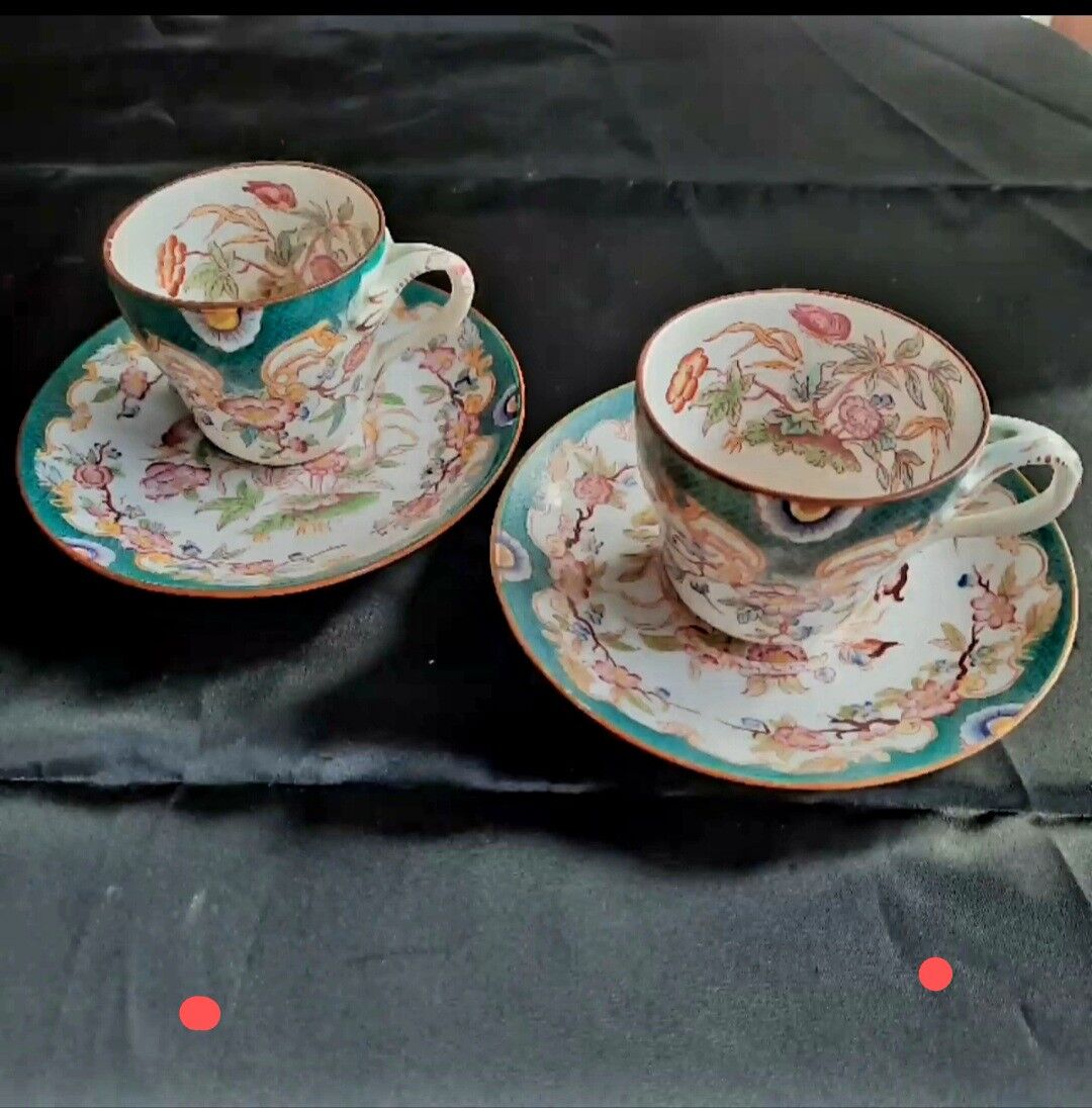 4 cups and under cups of the 19th century earthenware factory of sarreguemines