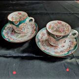 4 cups and under cups of the 19th century earthenware factory of sarreguemines