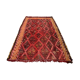 Vintage Turkish Mini Kilim 93x58 cm Shabby Wool Small Kelim Rug Black,Red