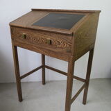 Secretary desk with stool in macasar from the 60s