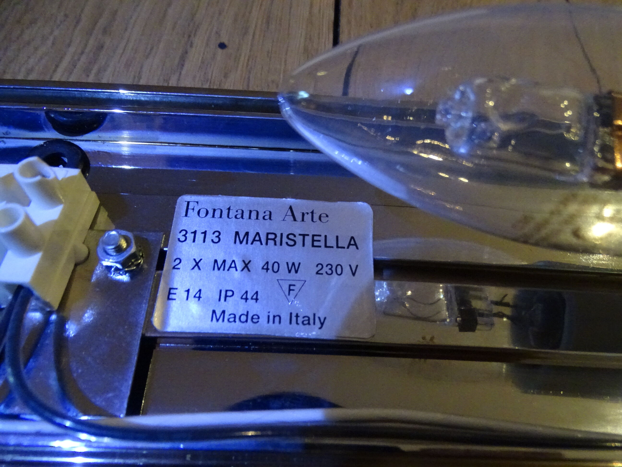 Pair of wall lamps Fontana Arte Design Italy