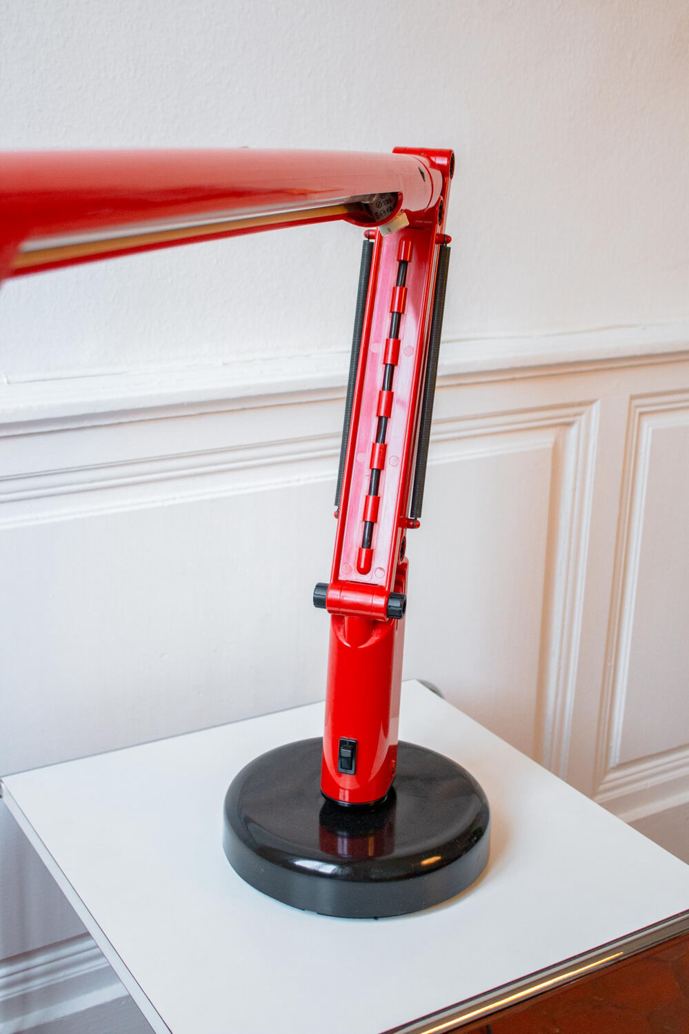 Vintage desk lamp Lucifer red by Tom Ahlström & Hans Ehrich p