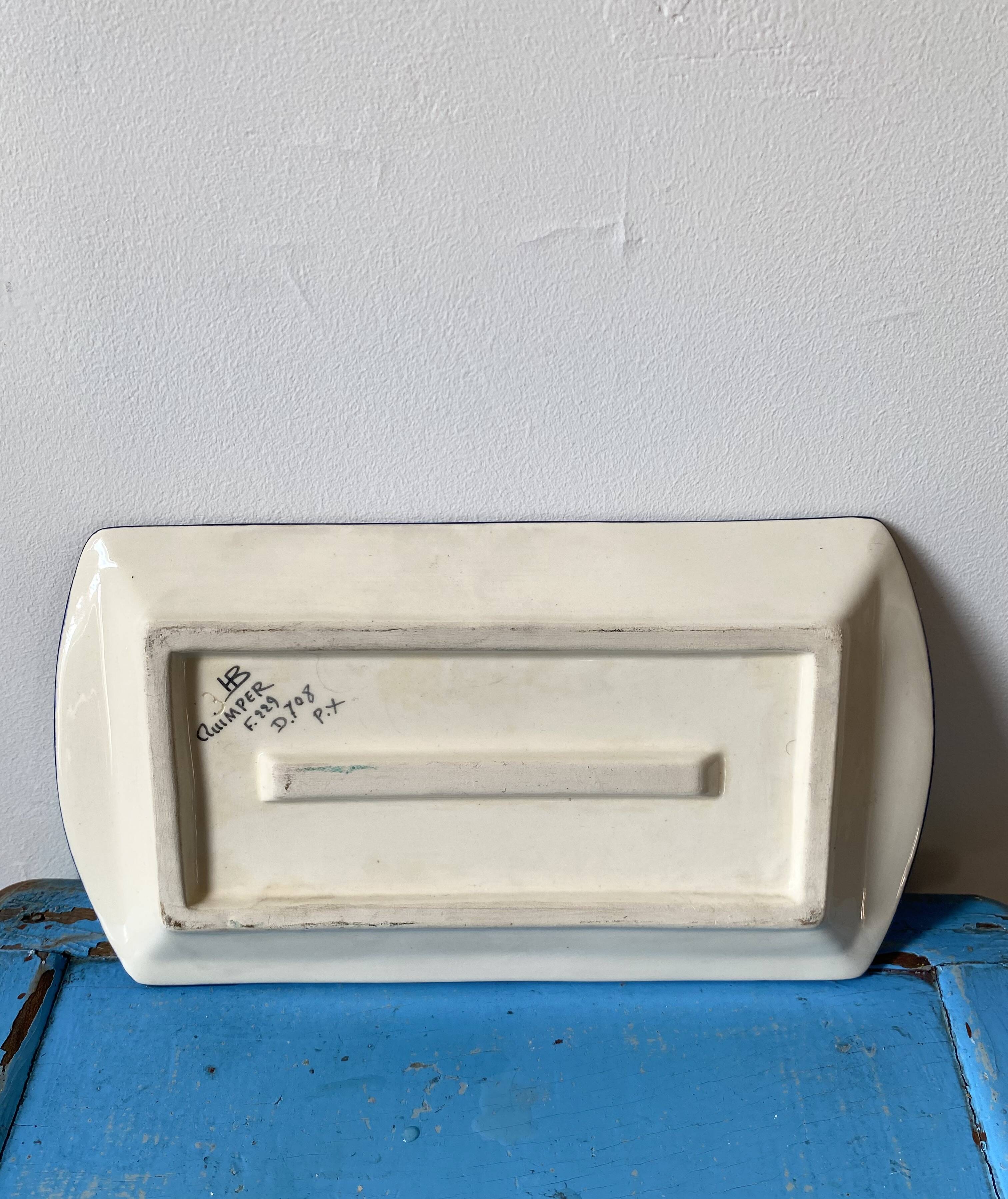 Ceramic plate Quimper signed HB