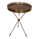 Tripod Side Table in Brass with Mahogany Top and Openwork Gallery. St. Trava