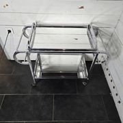 Art Deco trolley on wheels in chromed metal, 1930s