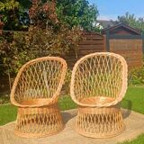 Rattan and wicker basket chairs