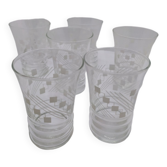 Lot de 7 verres vintage années 50