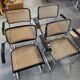 Set of 4 chairs model B64 Cesca with armrests in Black and Chrome
