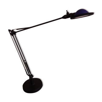 Model Berenice articulated desk lamp brand Luceplan with blue reflector. Arm length 30×30