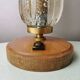 Wooden lamps with gilded glass hood, 70s