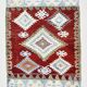 5x8 Geometric Wine Red Blue Vintage Rug, 144x241Cm