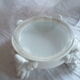 Glass deco globe and base legs of white ceramic lion j.p.l paris