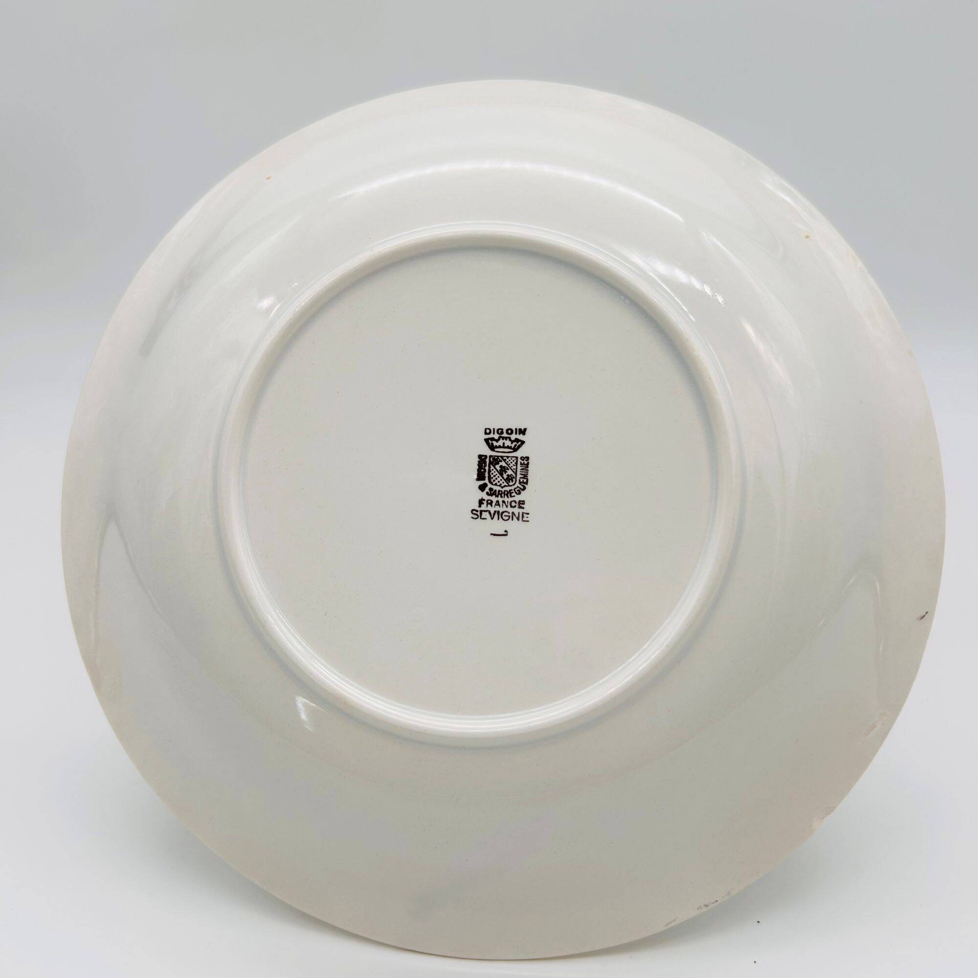 6 Vintage deep plates. Digoin & Sarreguemines, Sevigné model.