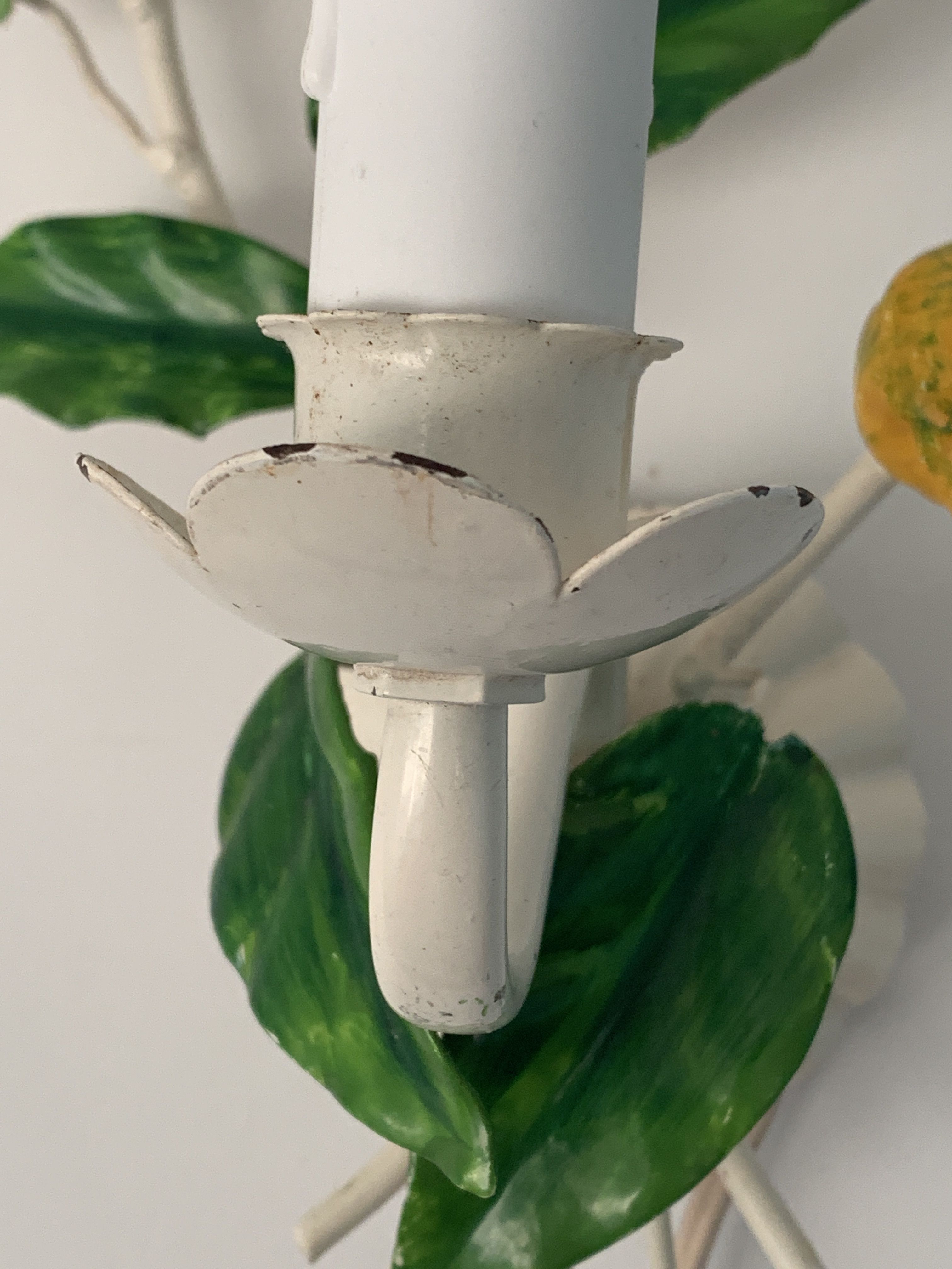 Pair of Italian metal lemon sconces, Firenze House, 1970
