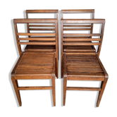 4 chaises René Gabriel bois ep 1940/50