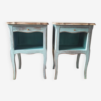 Pair of patinated bedside tables