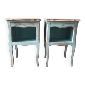 Pair of patinated bedside tables