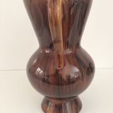 Vintage vase Sarreguemines mahogany model