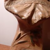Buste en plâtre ancien 1900 Art nouveau signé Hochoch