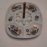 Very nice serving dish for crudités/appetisers in ceramic in very good condition.