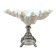 XXL large giant clam shell (Tridacne) on a silver-plated metal base, late 19th century