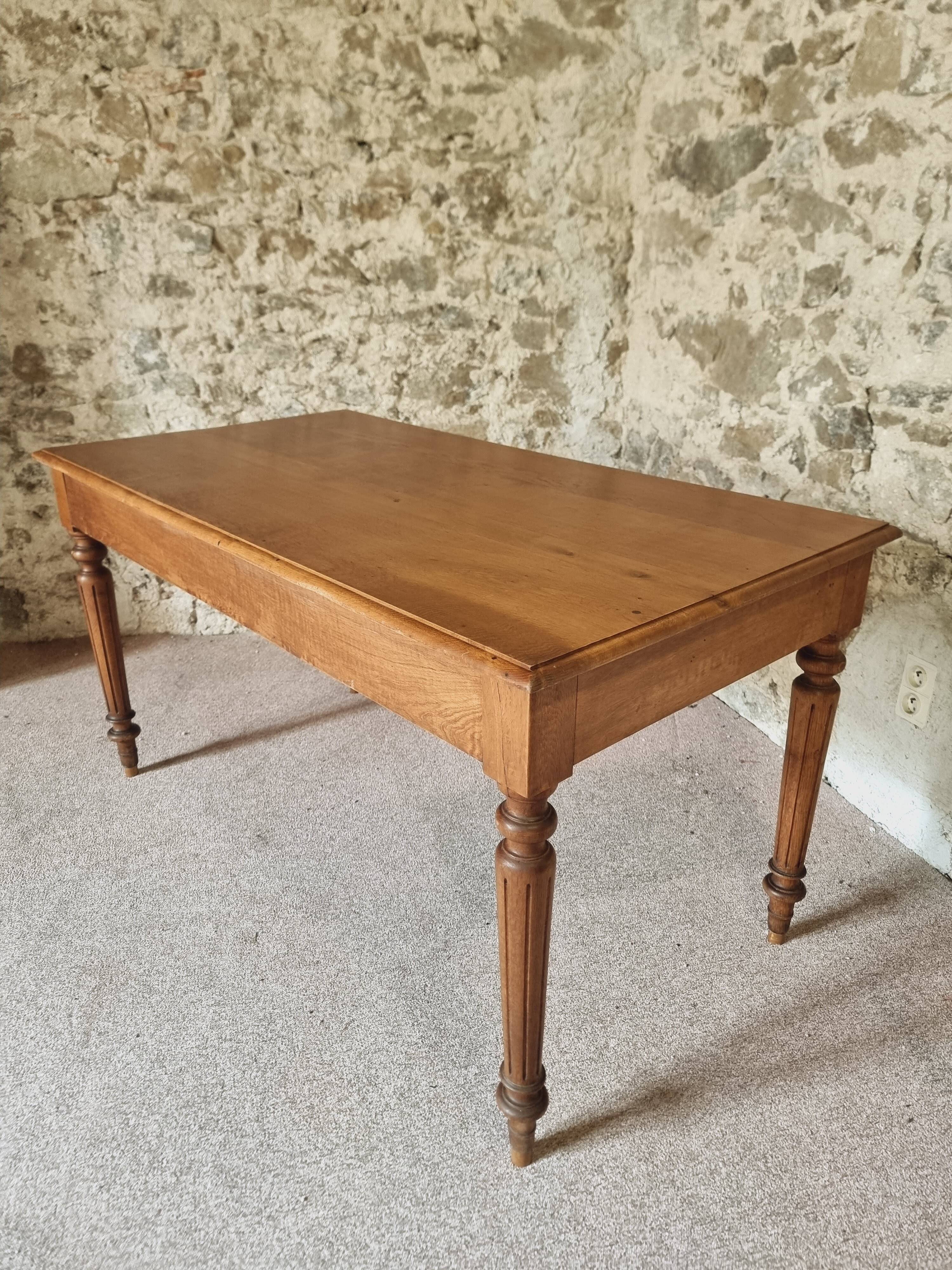 Antique Oak Table – 1930s Desk or Dining Table