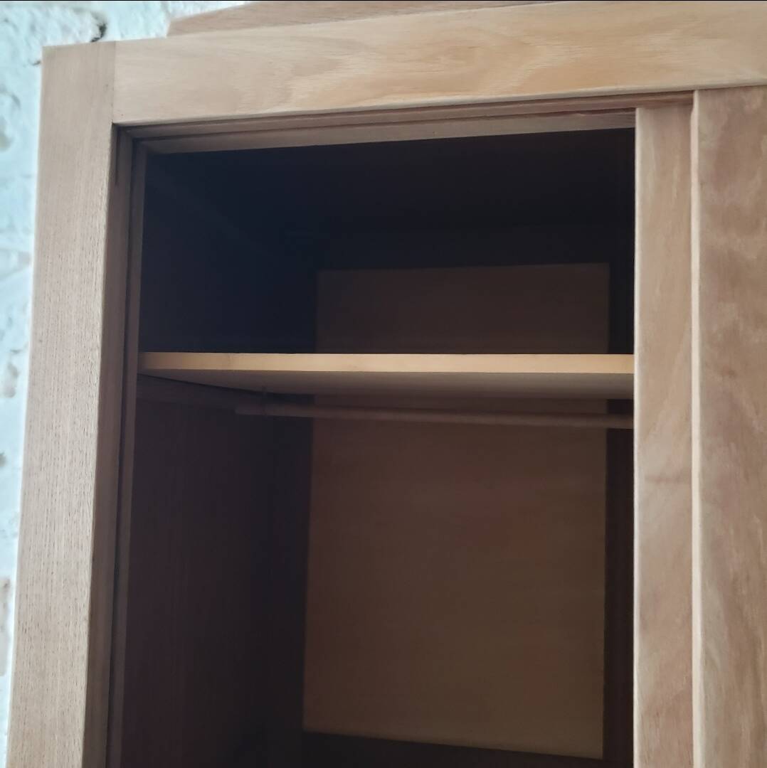 Vintage oak wardrobe with sliding doors