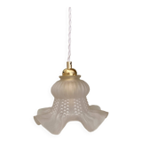 Vintage frosted glass tulip pendant light