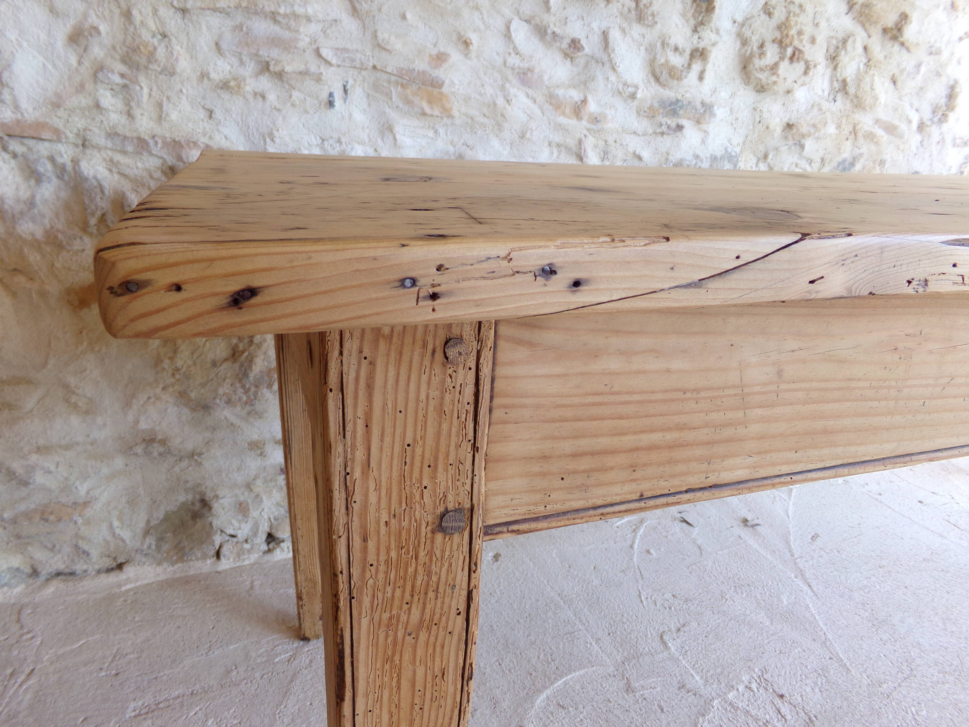 Farmhouse table in raw wood