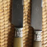 Lot 6 knives Ferrules flower shell blade bakelite steel