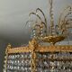 Old bronze waterfall chandelier with crystal tassels