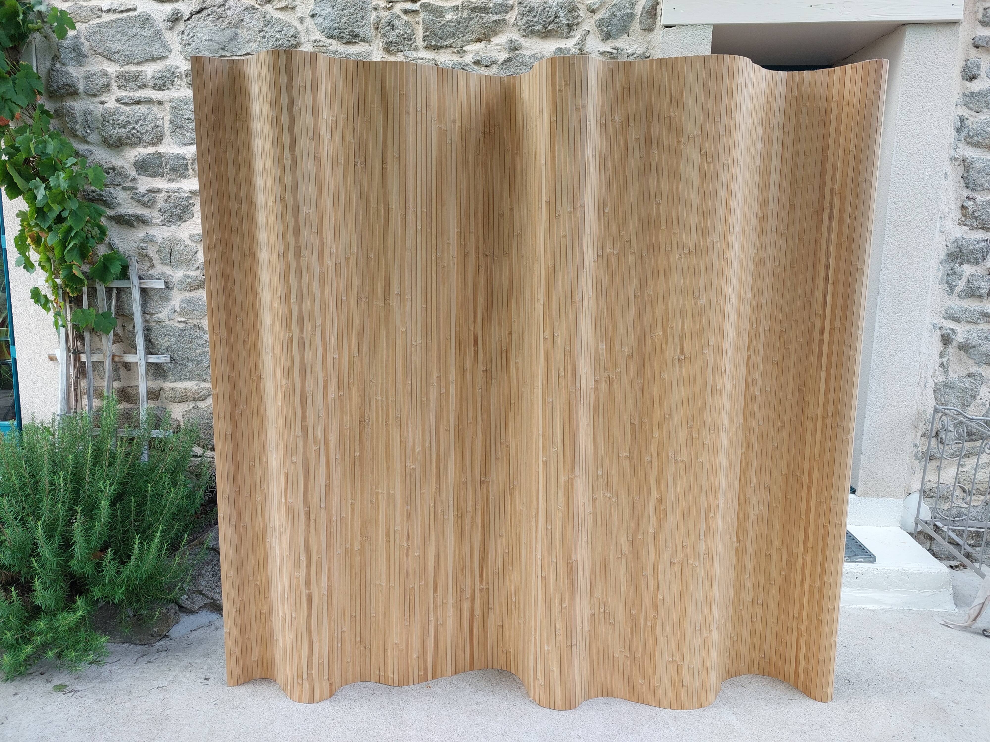 grand paravent lattes en bois