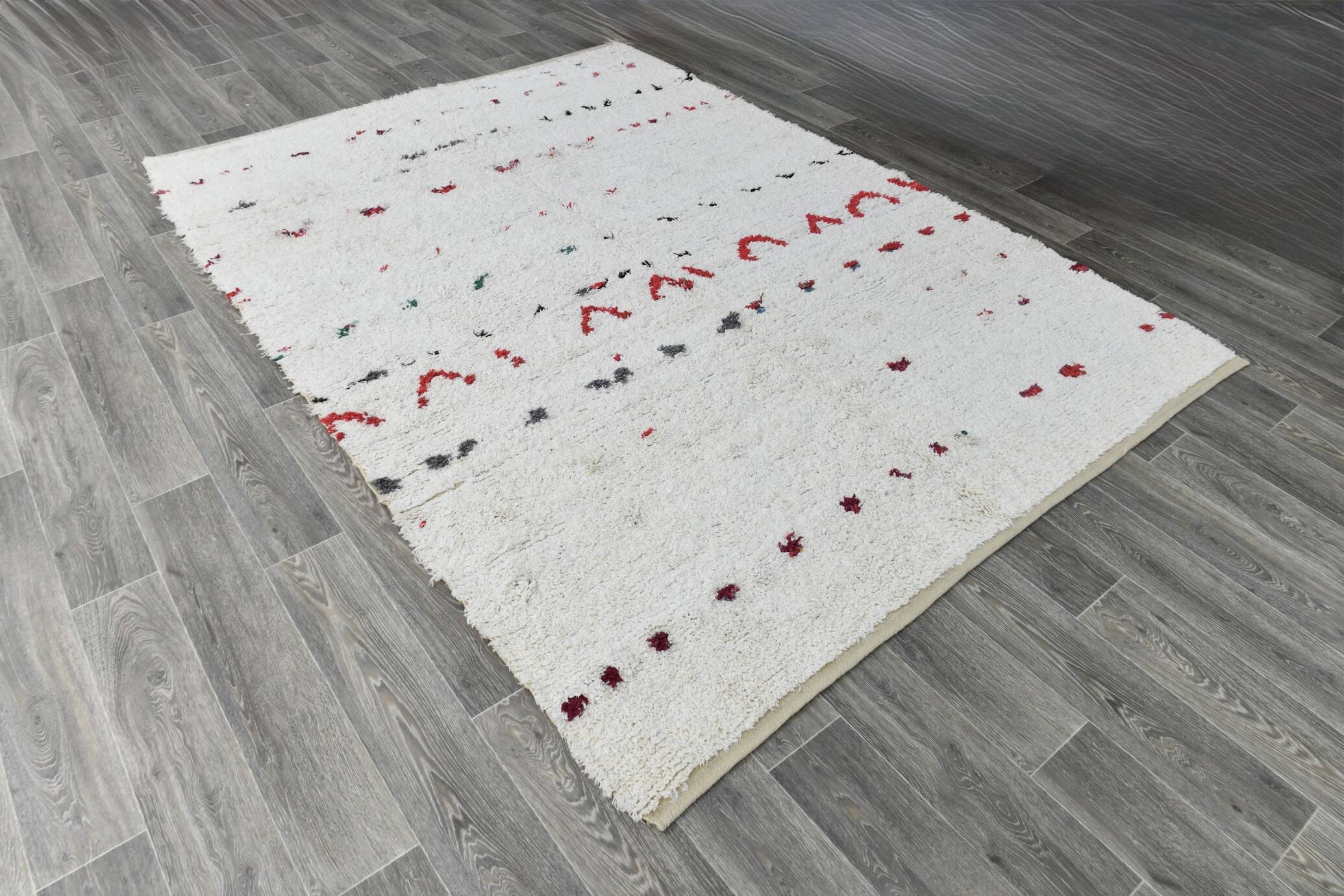 6x9 Off White Contemporary Vintage Rug, 198x277Cm