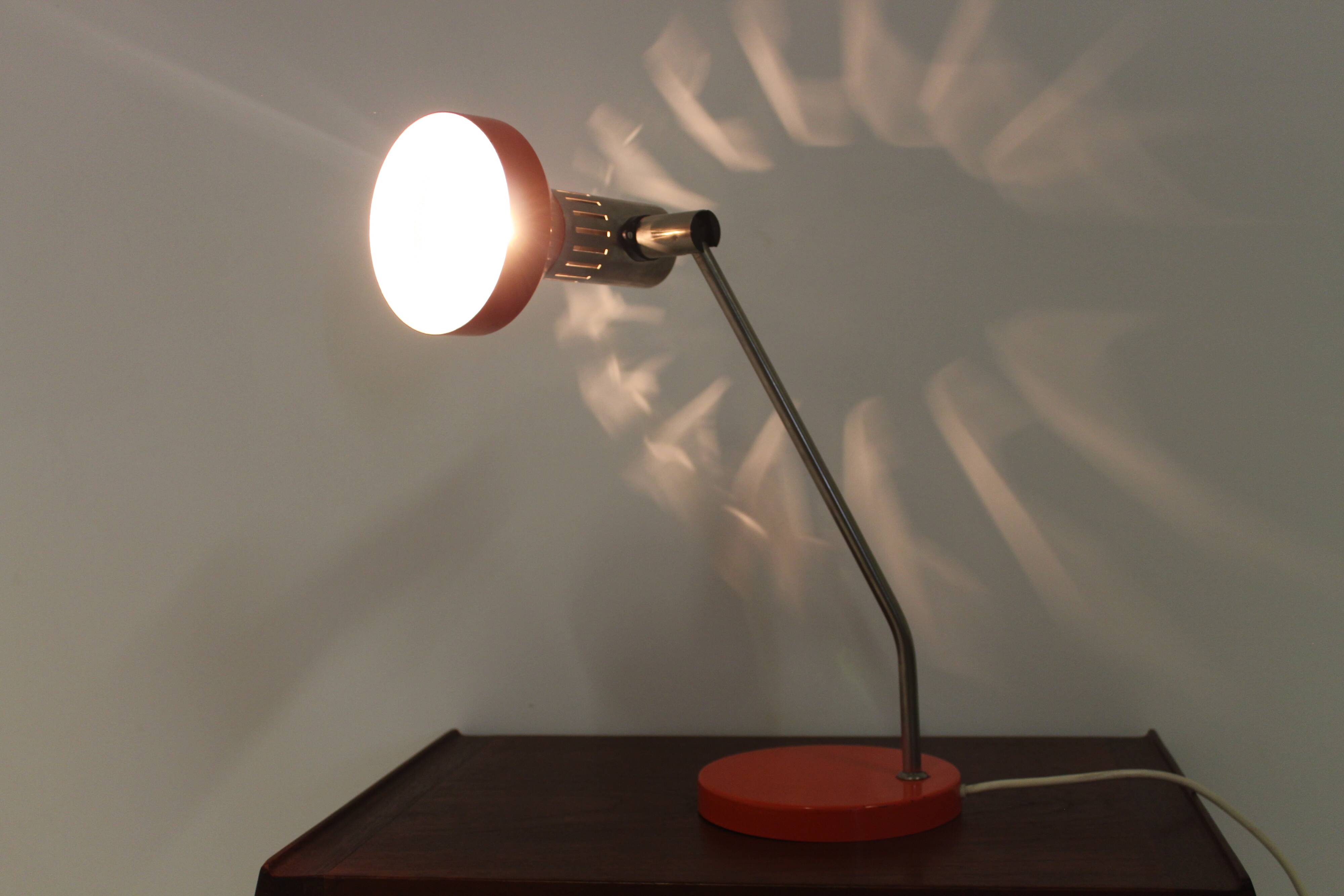 Mid-century orange table lamp, Gemany, 1970´s.